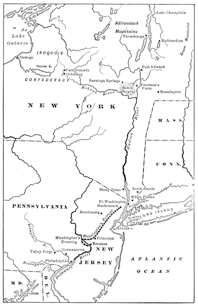 Map Illustrating the Struggle for the Hudson River and the Middle States
